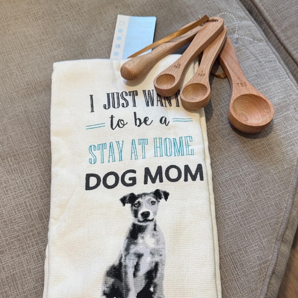 Saba Cream and Gray Kitchen Towel Set